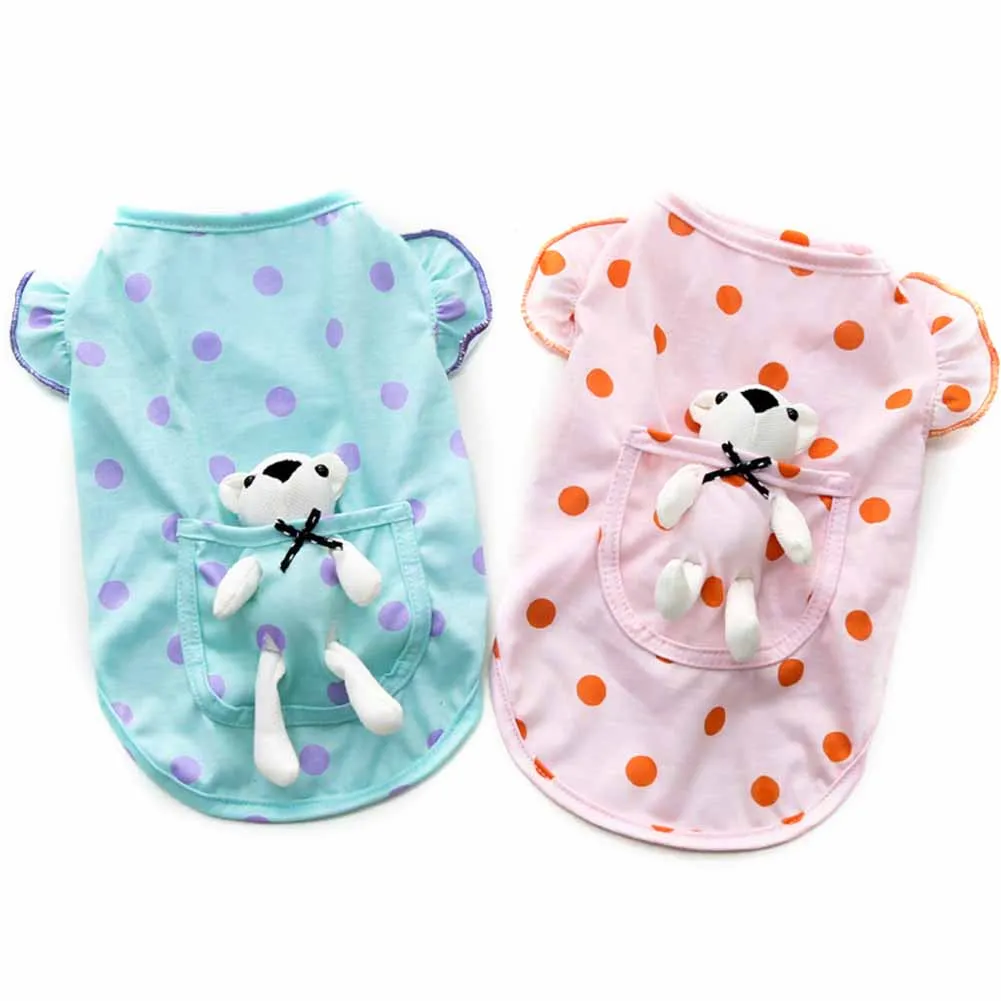 Pet Dog Shirts With Cute Pocket Bear Clothes Polka Dot Puppy T Shirts Cat Clothing For Small Medium Dogs Chihuahua Pomeranian
Pet Dog Shirts With Cute Pocket Bear Clothes Polka Dot Puppy T Shirts Cat Clothing For Small Medium Dogs Chihuahua Pomeranian