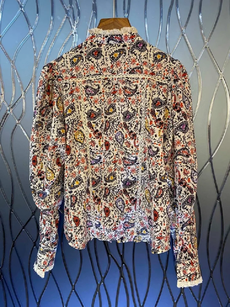 2020 Autumn Fashion Cotton Blouses Women Ruffled Collar Vintage Floral Print Hollow Out Embroidery Long Sleeve Casual Shirts
2020 Autumn Fashion Cotton Blouses Women Ruffled Collar Vintage Floral Print Hollow Out Embroidery Long Sleeve Casual Shirts