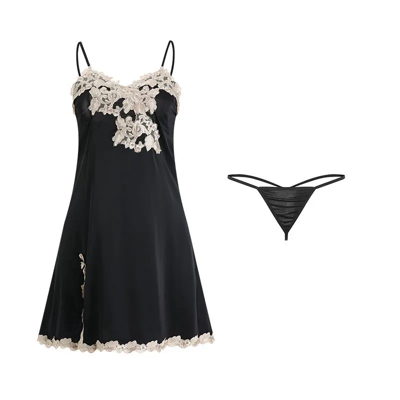 Ночная рубашка, женское нижнее белье, кружевная ночная сорочка на бретельках с вышивкой и V-образным вырезом, шелковая ночная рубашка с перекрестными лямками, платье с лямкой через шею
Ночная рубашка, женское нижнее белье, кружевная ночная сорочка на бретельках с вышивкой и V-образным вырезом, шелковая ночная рубашка с перекрестными лямками, платье с лямкой через шею