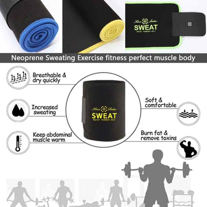 Men Waist Trimmer Weight Loss Wrap Sweat Sauna Slim Belt for and Women Neoprene Belly Fat Slimming Stomach Back Support Band | Мужская