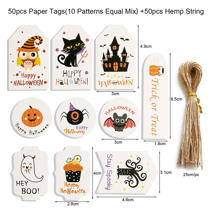 50pcs/pack Halloween Kraft Paper Tags With Rope Pumpkin Ghost Bat Crafts Hanging Labels Kids Gift Wrapping Party Diy Supplies
50pcs/pack Halloween Kraft Paper Tags With Rope Pumpkin Ghost Bat Crafts Hanging Labels Kids Gift Wrapping Party Diy Supplies