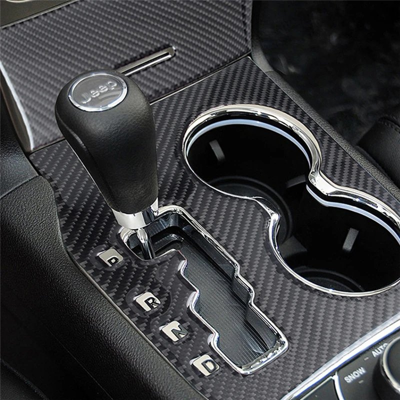 

Углеродное волокно, внутренняя отделка переключения передач, рамка, наклейки, автомобильный Стайлинг для Jeep Grand Cherokee 2011-2013