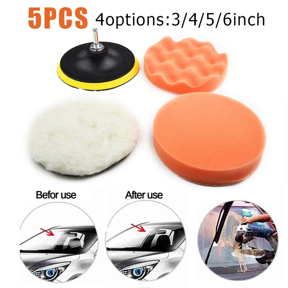 5 Pcs 3 4 5 6in Car Sponge Polishing Pads Kit Waxing Buffing+Drill Adapter For Cleaning Polishing Tools Accessories
5 Pcs 3 4 5 6in Car Sponge Polishing Pads Kit Waxing Buffing+Drill Adapter For Cleaning Polishing Tools Accessories