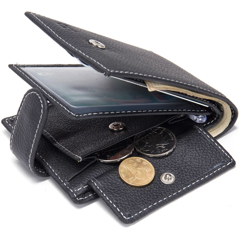 Simple Pure Cowhide Men's Short Wallet Magic Tri-fold Slim Purse Business Black Compact Card Holder Coin Purses Men Gifts
Simple Pure Cowhide Men's Short Wallet Magic Tri-fold Slim Purse Business Black Compact Card Holder Coin Purses Men Gifts