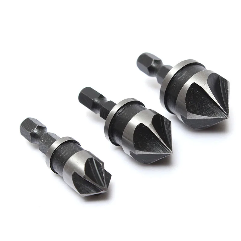3pcs 12mm 16mm 19mm Countersink Bore Set 1/4" Hex Shank Wood Plastic Chamfer Bit Hexagonal Shank Carbon Steel
3pcs 12mm 16mm 19mm Countersink Bore Set 1/4" Hex Shank Wood Plastic Chamfer Bit Hexagonal Shank Carbon Steel