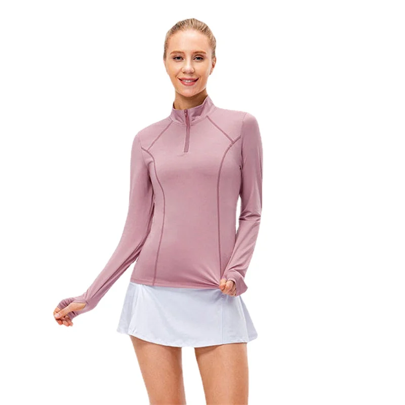 Autumn Winter Women Sports Running T-Shirts Long Sleeve Quick Dry Windproof Stand-up Collar Yoga Top Gym Fitness Workout Clothes 
Autumn Winter Women Sports Running T-Shirts Long Sleeve Quick Dry Windproof Stand-up Collar Yoga Top Gym Fitness Workout Clothes