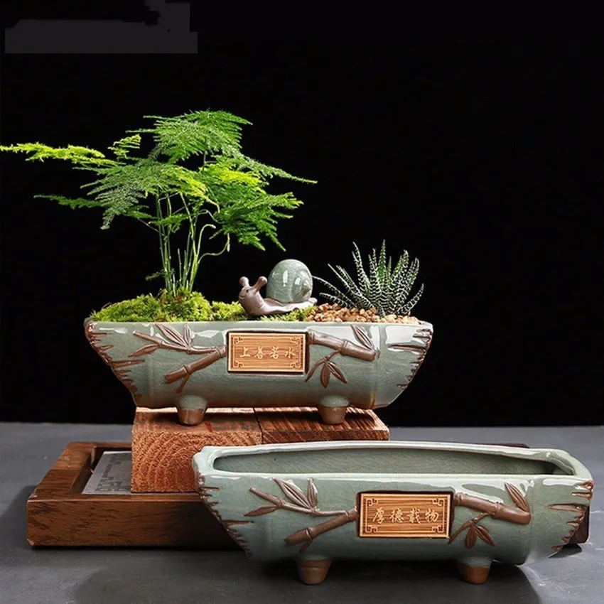 Creative Ceramic vintage Flower Pot Simple Succulent Plant Container Green Planters Bonsai Pots Flowerpot Home Decoration
Creative Ceramic vintage Flower Pot Simple Succulent Plant Container Green Planters Bonsai Pots Flowerpot Home Decoration