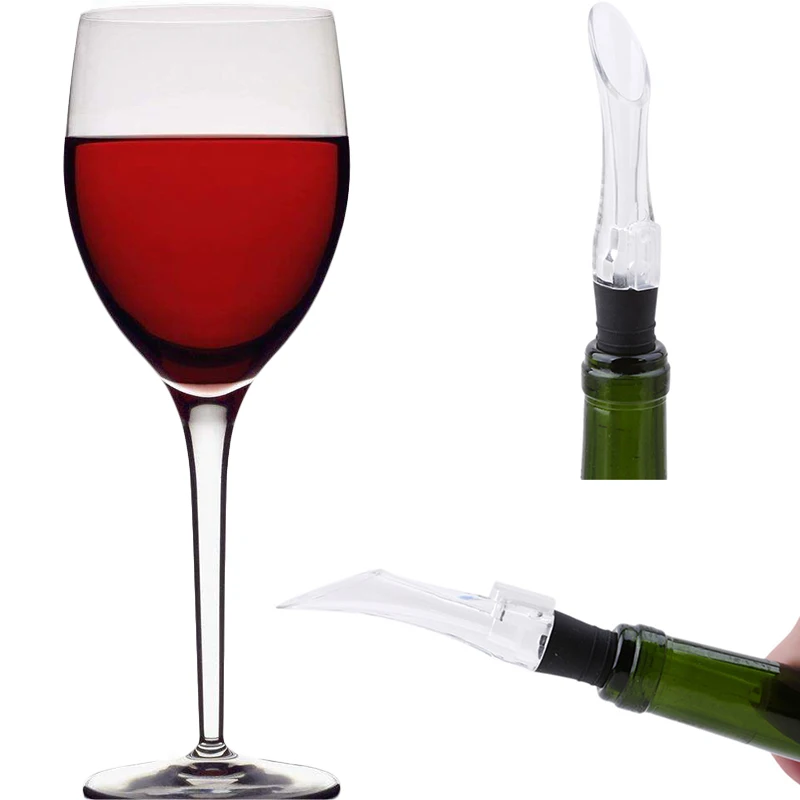 

2 In 1 Acrylic Aerating Pourer Caps Decanter Spout Bootle Wine Aerator Pourer Pourer Fluxo Wine Bica Wine Accessories