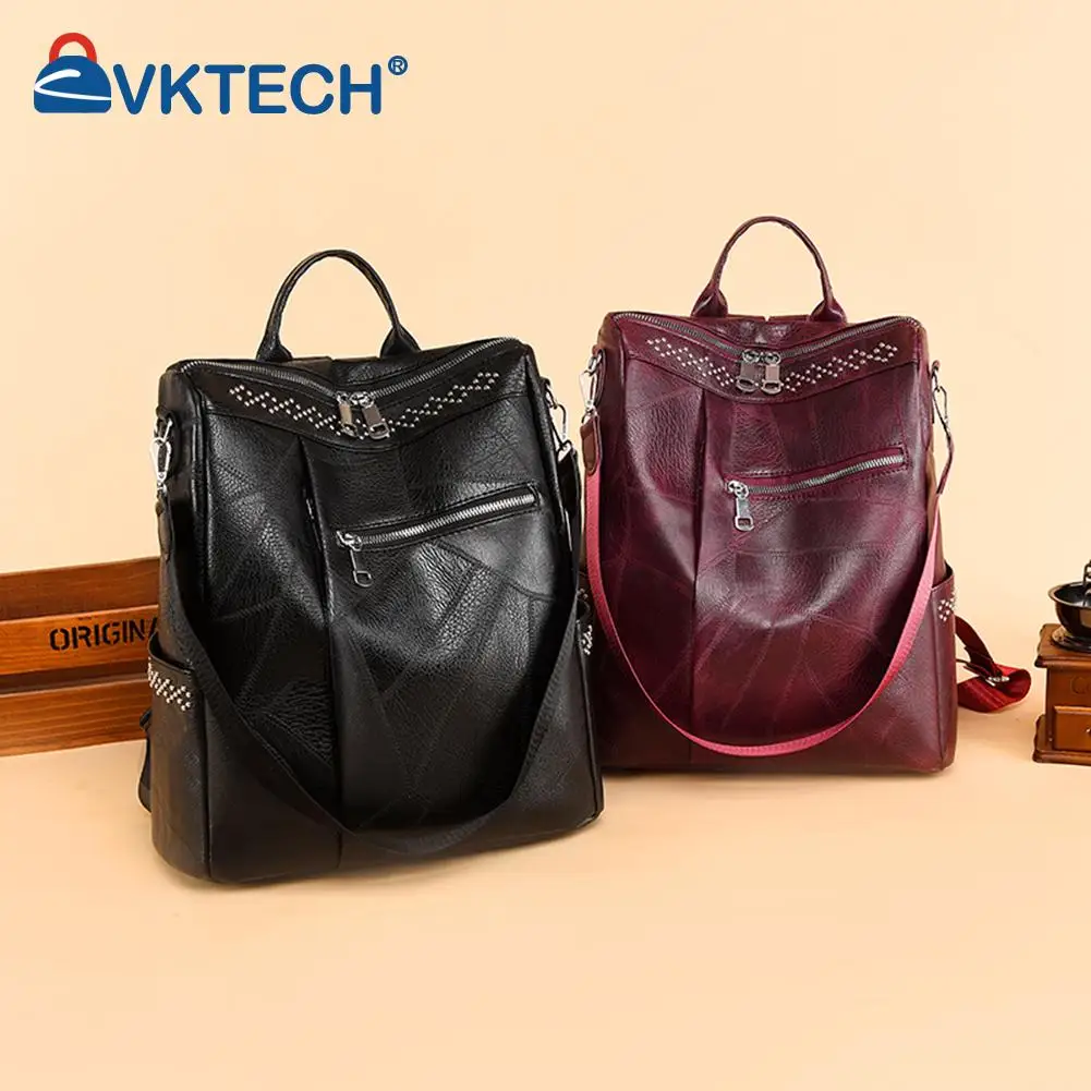 Vintage Women PU Leather Backpack Knapsacks Casual Ladies Preppy Style Solid Color Large Capacity Handbags
Vintage Women PU Leather Backpack Knapsacks Casual Ladies Preppy Style Solid Color Large Capacity Handbags