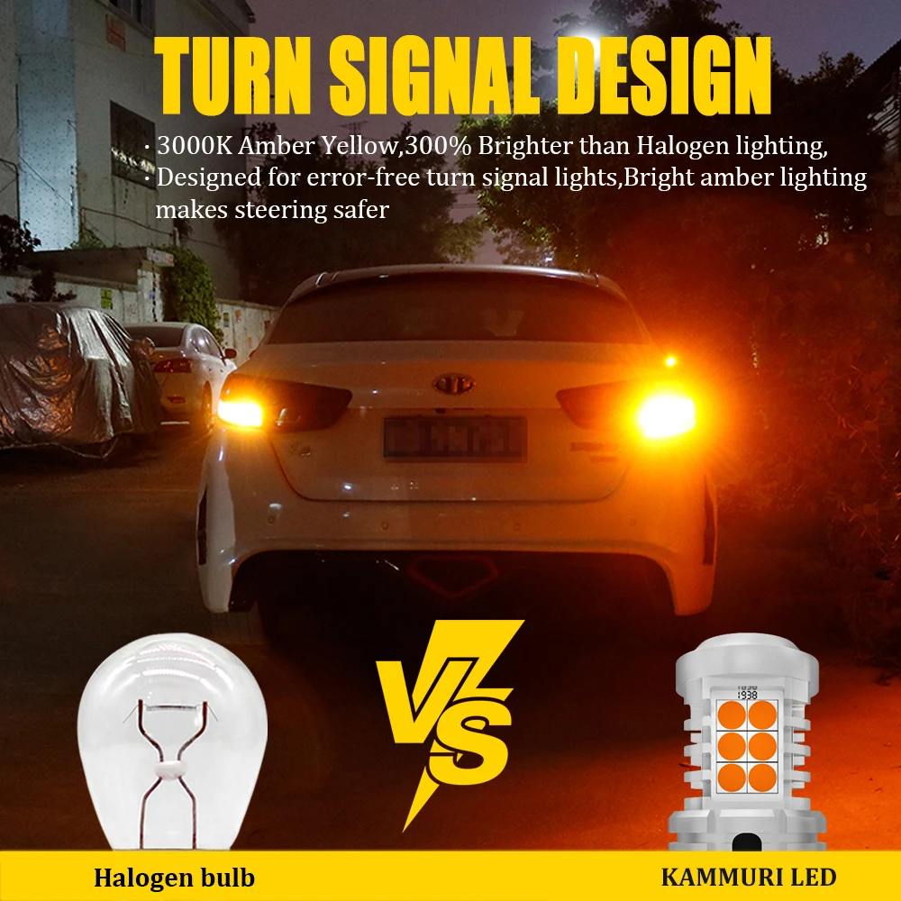 KAMMURI 2xT20 W21W WY21W 7440 7440NA LED Turn Signal Light Bulbs 7507 Bau15s PY21W P21W LED Car Canbus Lamp No Hyper Flash Amber
KAMMURI 2xT20 W21W WY21W 7440 7440NA LED Turn Signal Light Bulbs 7507 Bau15s PY21W P21W LED Car Canbus Lamp No Hyper Flash Amber