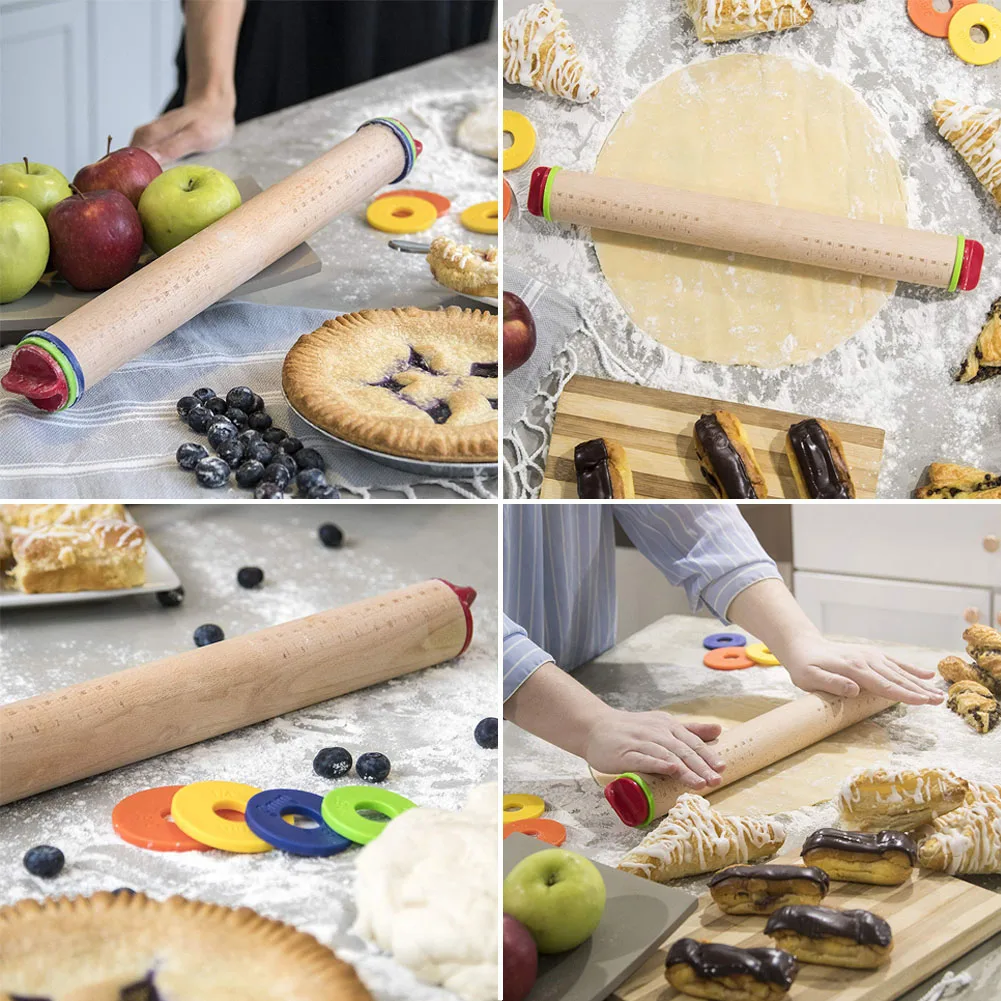 Non-Stick Silicone Rolling Pin Wooden Handle Pastry Dough Flour Roller Kitchen Cooking Baking Tool Adjustable Rolling Stick
Non-Stick Silicone Rolling Pin Wooden Handle Pastry Dough Flour Roller Kitchen Cooking Baking Tool Adjustable Rolling Stick