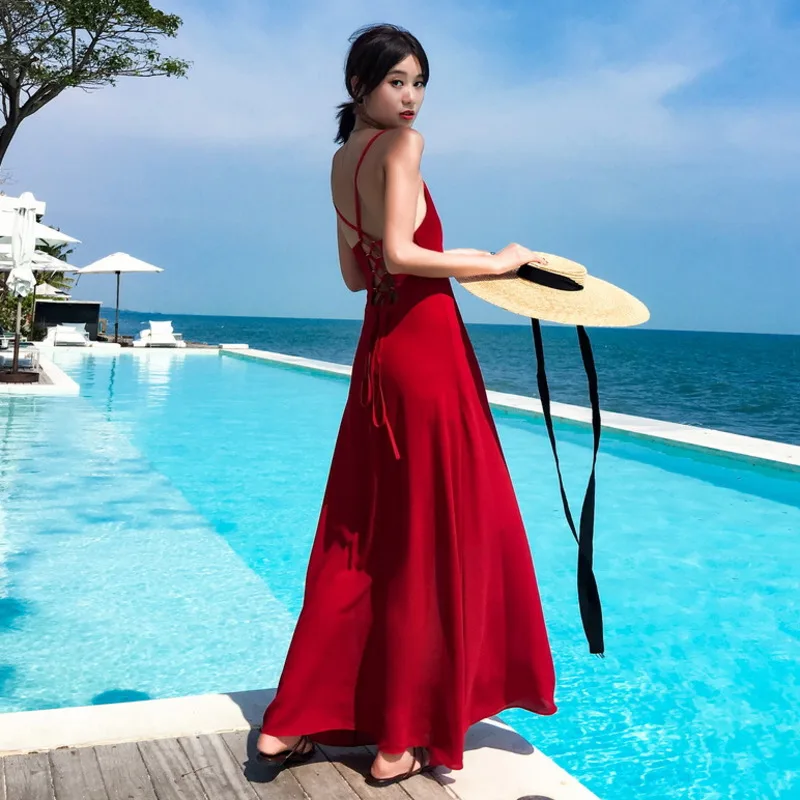 #4020 Black Red Chiffon Bodycon Dress Women Backless Sexy Boho Beach Dress Long Bohemian Dress V Neck Spaghetti Strap Dresses 
#4020 Black Red Chiffon Bodycon Dress Women Backless Sexy Boho Beach Dress Long Bohemian Dress V Neck Spaghetti Strap Dresses