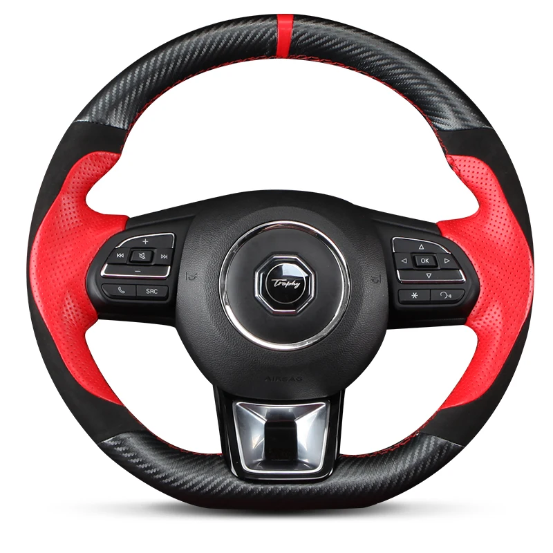 Black Red Leather Black Carbon Fibre DIY Car Steering Wheel Cover for MG MG6 GS MG3 ZS
Black Red Leather Black Carbon Fibre DIY Car Steering Wheel Cover for MG MG6 GS MG3 ZS