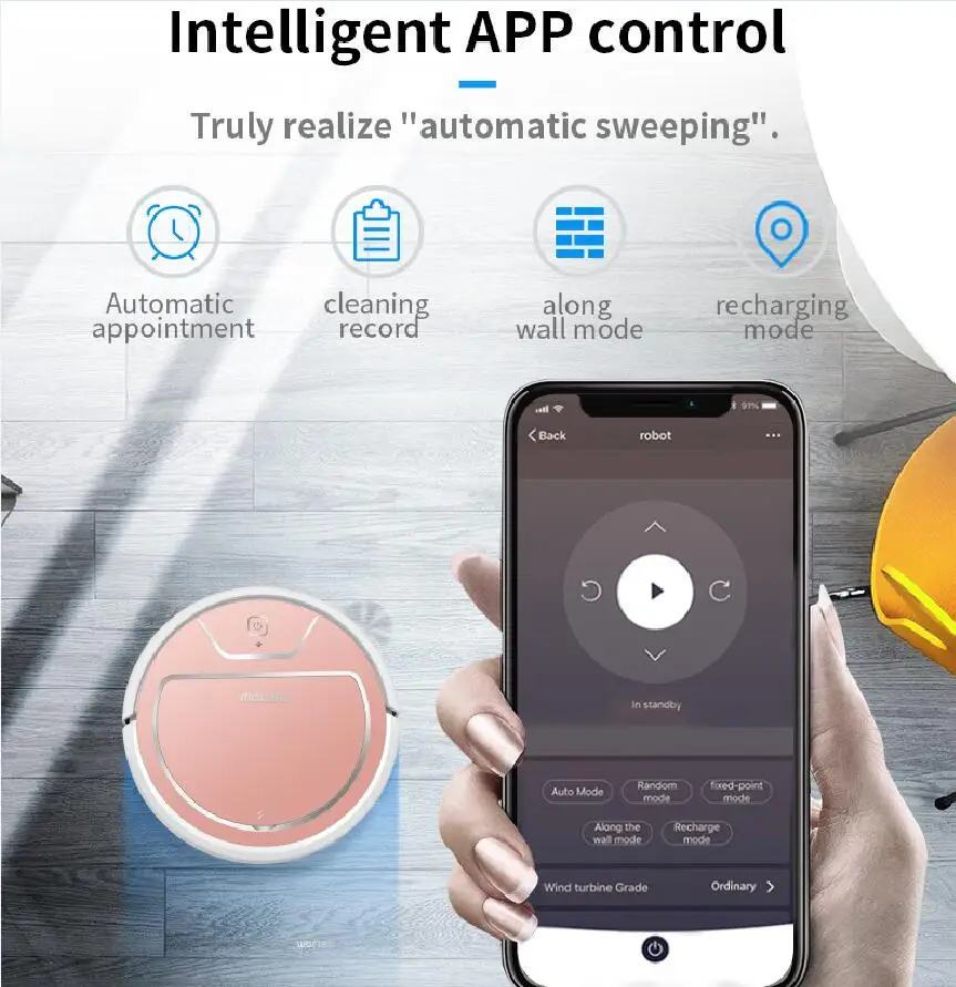 Robot Vacuum Cleaner With Sweeping And Mopping Smart Planned Wifi App Control
Robot Vacuum Cleaner With Sweeping And Mopping Smart Planned Wifi App Control