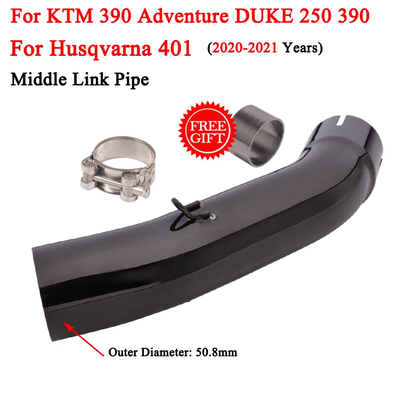 

Slip On For KTM DUKE 125 250 390 Adventure Husqvarna 401 2020 2021 Motorcycle Exhaust Moto Escape Modify Muffler Mid Link Pipe