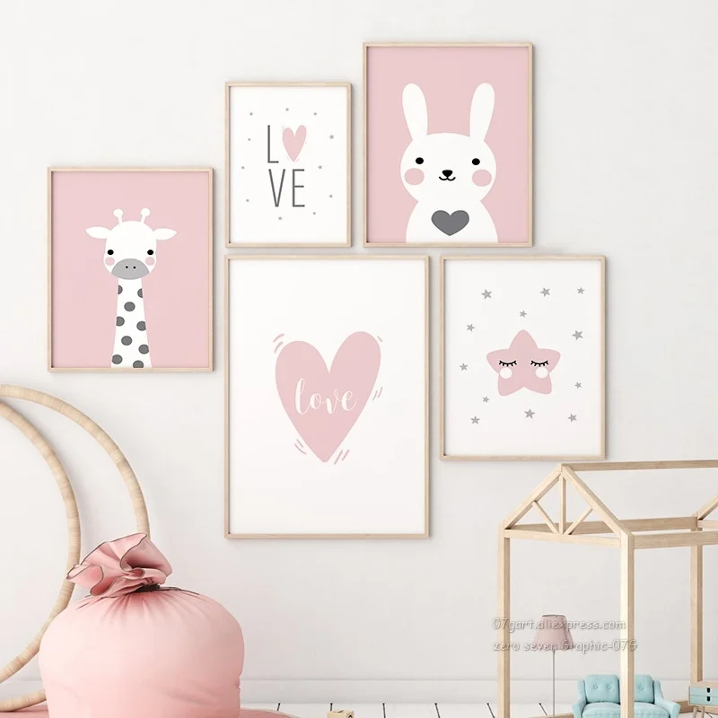 Pink Rabbit Bunny Giraffe Star Canvas Painting Nordic Posters And Prints Nursery Wall Art Pictures For Kids Baby Girl Room Decor
Pink Rabbit Bunny Giraffe Star Canvas Painting Nordic Posters And Prints Nursery Wall Art Pictures For Kids Baby Girl Room Decor