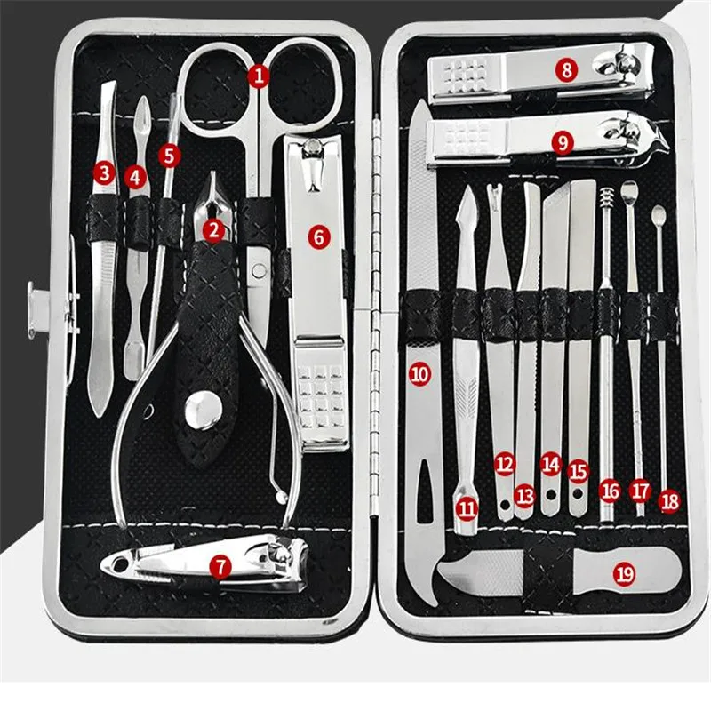 19pcs/set Multifunction Stainless Steel Nail Clippers Set Scissors Manicure Pedicure Nail Clippers Kit Nail Trimming Tool 30#101
19pcs/set Multifunction Stainless Steel Nail Clippers Set Scissors Manicure Pedicure Nail Clippers Kit Nail Trimming Tool 30#101