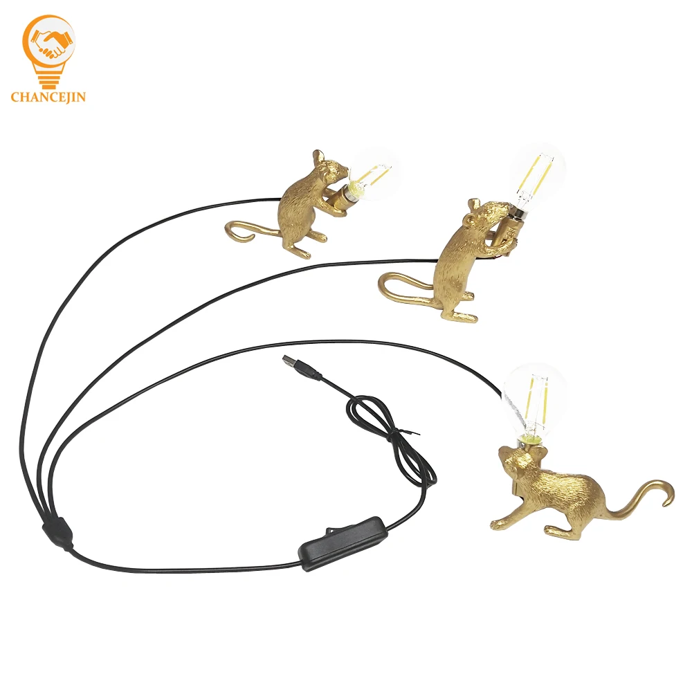 (3 шт./упак.) USB seletti современная настольная лампа в виде мыши полимерные крысы
