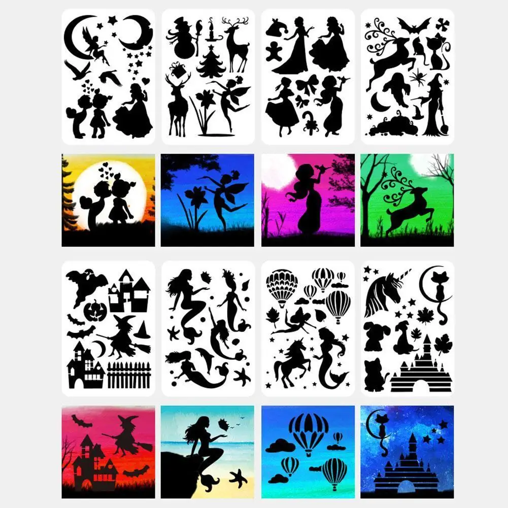 16 Pcs/set A4 Dream Silhouette Painting Template Fast Draw Stencil Art Templates Plastic PET Material Fast Draw Templates
16 Pcs/set A4 Dream Silhouette Painting Template Fast Draw Stencil Art Templates Plastic PET Material Fast Draw Templates