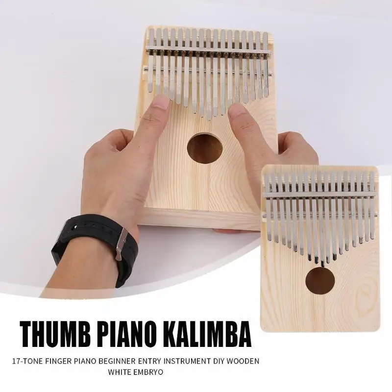 17 клавиш Kalimba большой палец пианино Африканский DIY деревянный белый Sanza Mbira Play с