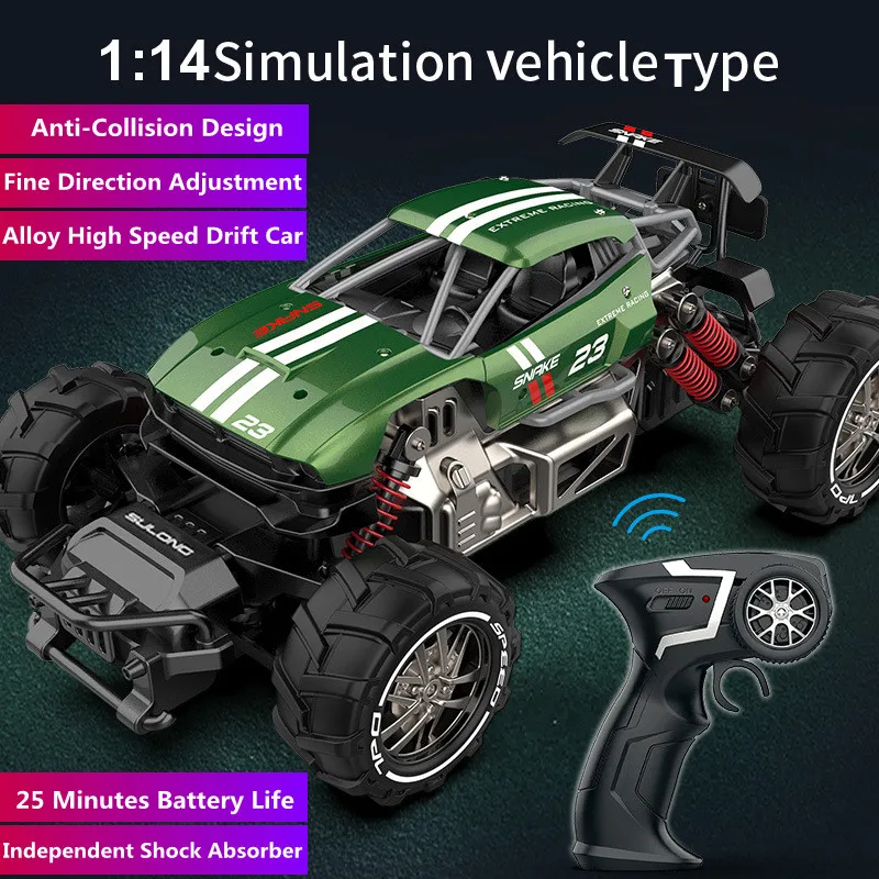 1:14 High-Speed Drift RC Truck 4WD Independent Shock Absorber 25Min Anti-Collision Radio Controlled Alloy Cars Toys For Kids
1:14 High-Speed Drift RC Truck 4WD Independent Shock Absorber 25Min Anti-Collision Radio Controlled Alloy Cars Toys For Kids
