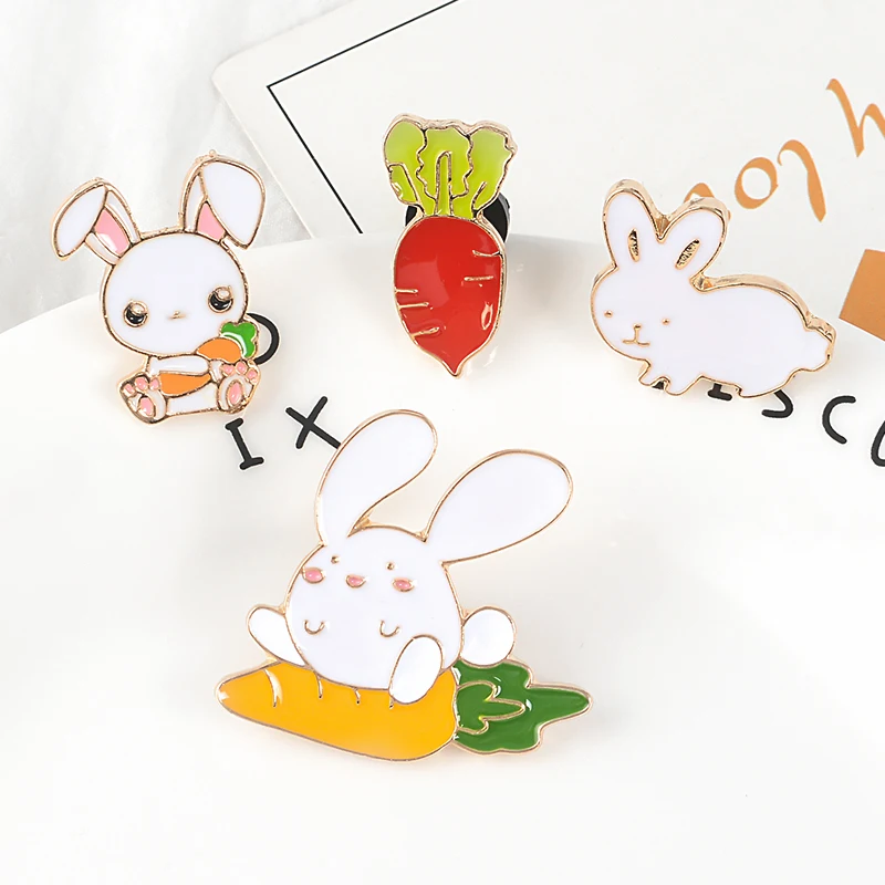 Rabbit and Carrot Enamel Pins Custom Brooches Bag Clothes Lapel Pin Bunny Badge Cute Cartoon Animal Plant Jewelry Gift
Rabbit and Carrot Enamel Pins Custom Brooches Bag Clothes Lapel Pin Bunny Badge Cute Cartoon Animal Plant Jewelry Gift