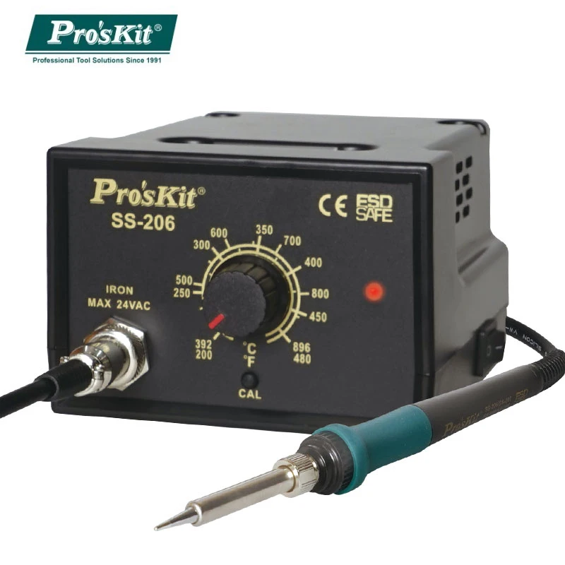 Pro'sKit Industrial Soldering Station SS-206 SS-207 Knob Digital Anti-Static Constant Temperature Soldering Iron Heat Up Fast
Pro'sKit Industrial Soldering Station SS-206 SS-207 Knob Digital Anti-Static Constant Temperature Soldering Iron Heat Up Fast