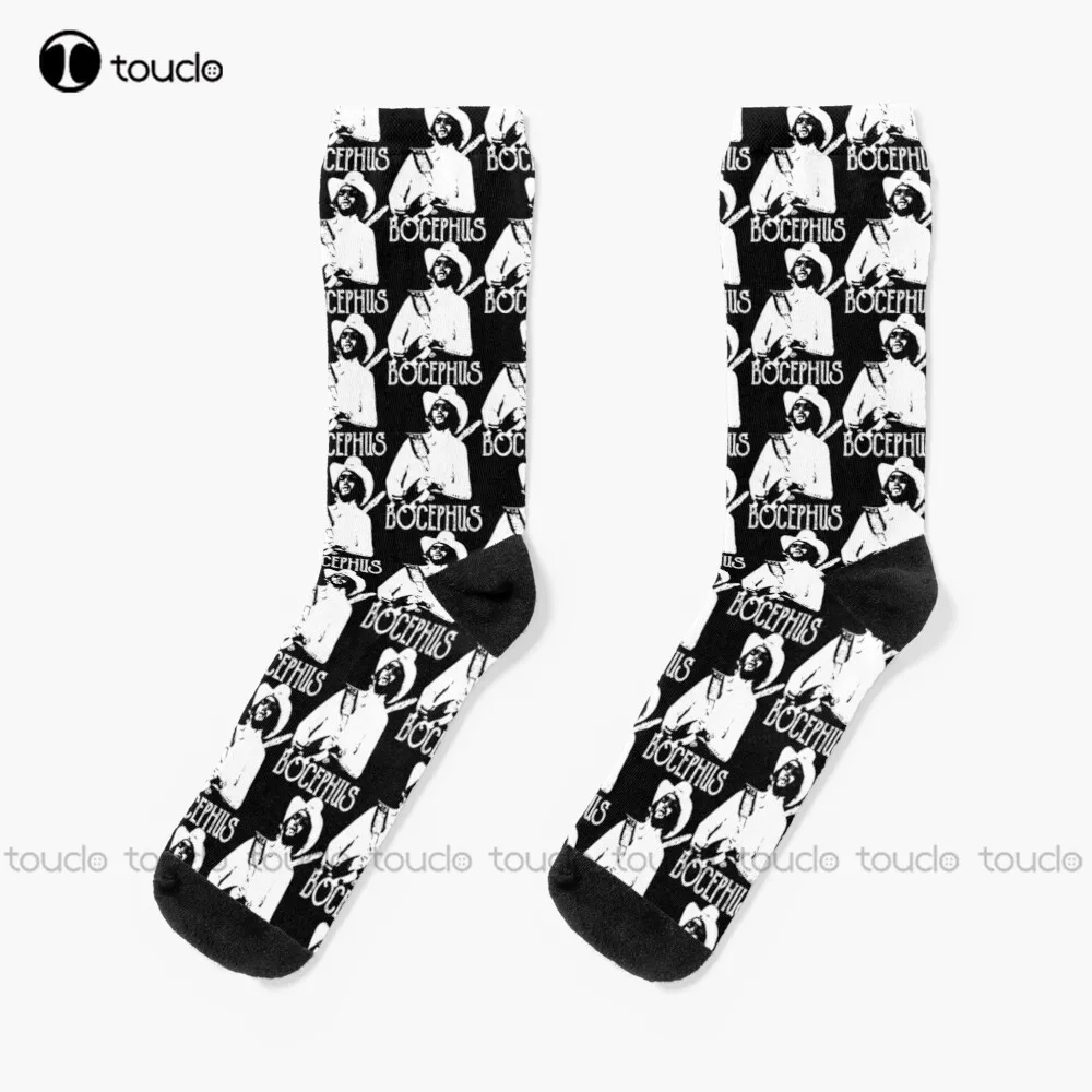 

Bocephus - Hank Williams Jr - White Stencil Socks Black Soccer Socks Christmas Gift Unisex Adult Teen Youth Socks Custom