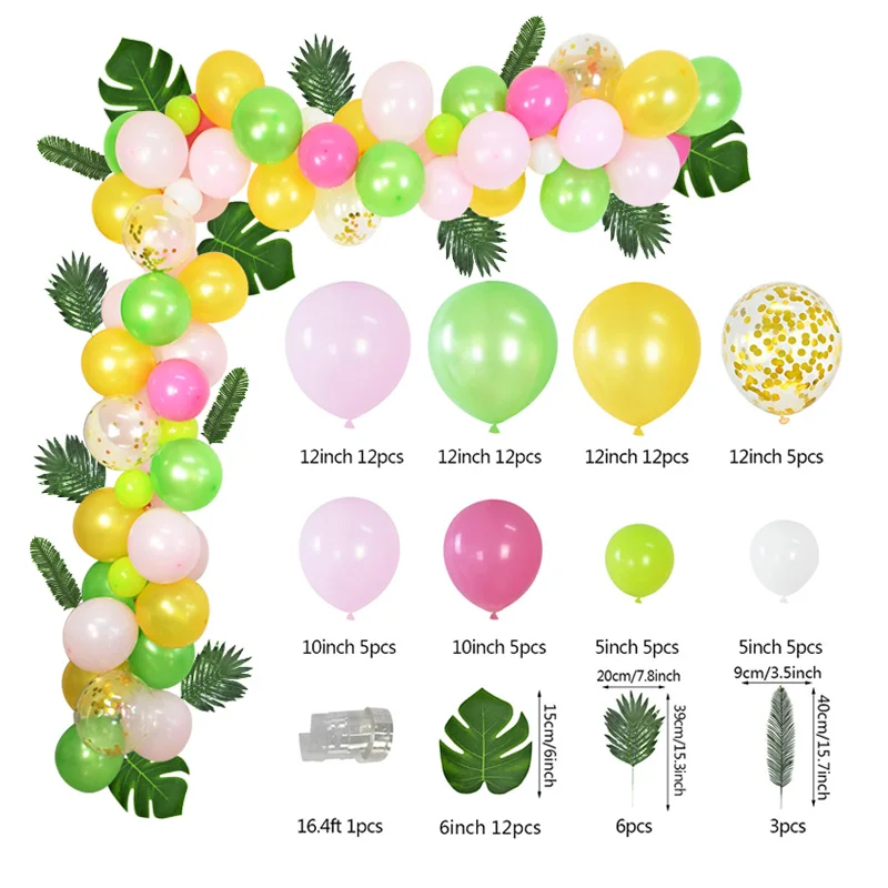 94/83Pcs Jungle Animal Party Latex Balloon Sets Metal Balloons Silk Leaf For Hawaii Birthday Decor Globos Wedding Balloon Chain
94/83Pcs Jungle Animal Party Latex Balloon Sets Metal Balloons Silk Leaf For Hawaii Birthday Decor Globos Wedding Balloon Chain