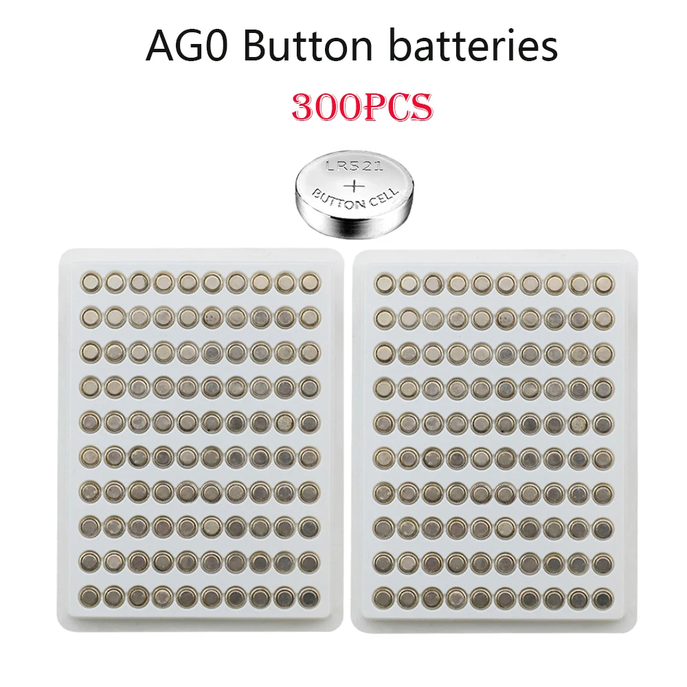 AG0 Button Batteries 300pcs 10mAh SR521SW D379 LR69 LR521 379A V379 SR631.55V Alkaline Coin Cell Battery For Watch Toys Remote
AG0 Button Batteries 300pcs 10mAh SR521SW D379 LR69 LR521 379A V379 SR631.55V Alkaline Coin Cell Battery For Watch Toys Remote