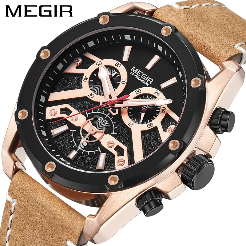 

BAOGELA Quartz Watches Men 24 Hours Chronograph Wristwatch Man Top Brand Luxury Relogios Masculinos Clock Leather Watch 2120
