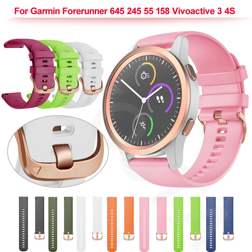 18 20mm Smart Watch Bracelet Strap For Garmin Forerunner 245 645 55 158 Vivoactive 3 4S/3S Venu 2S Smartwatch Silicone Wristband
18 20mm Smart Watch Bracelet Strap For Garmin Forerunner 245 645 55 158 Vivoactive 3 4S/3S Venu 2S Smartwatch Silicone Wristband