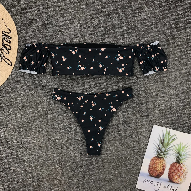 Sexy Off Shoulder High Waist Bikinis Swimsuites 2020 Summer Woman Bikini Set Swimwear Printed Sleeve Women's Swim Suit Swimwear 
Sexy Off Shoulder High Waist Bikinis Swimsuites 2020 Summer Woman Bikini Set Swimwear Printed Sleeve Women's Swim Suit Swimwear