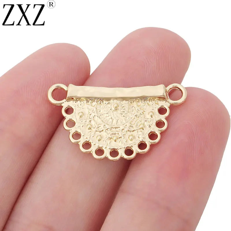 

ZXZ 10pcs Gold Tone Chandelier Connector Charms for Earring Necklace Jewelry Making Accessories 28x16mm