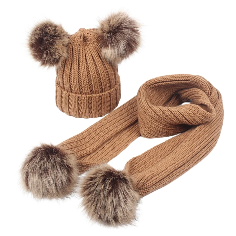 Toddler Kids Winter Warm Ribbed Knit Beanie Hat with Long Scarf Set Solid Color Cute Double Pom Pom Ear Cuffed Skull Cap
Toddler Kids Winter Warm Ribbed Knit Beanie Hat with Long Scarf Set Solid Color Cute Double Pom Pom Ear Cuffed Skull Cap