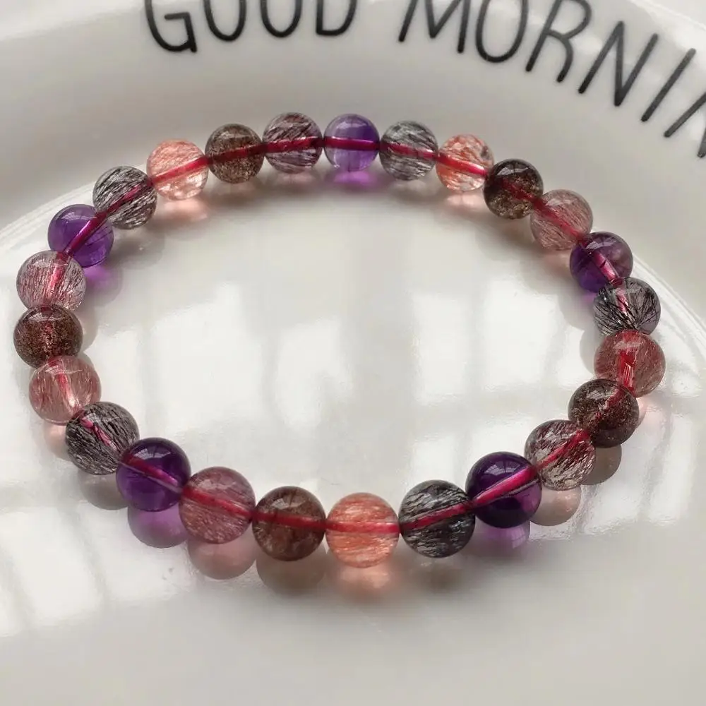 Natural Lepidocrocite Quartz Super 7 Seven Rutilated 7.3mm Crystal Woman Men Clear Round Beads Bracelet Stretch Gemstone AAAAA
Natural Lepidocrocite Quartz Super 7 Seven Rutilated 7.3mm Crystal Woman Men Clear Round Beads Bracelet Stretch Gemstone AAAAA