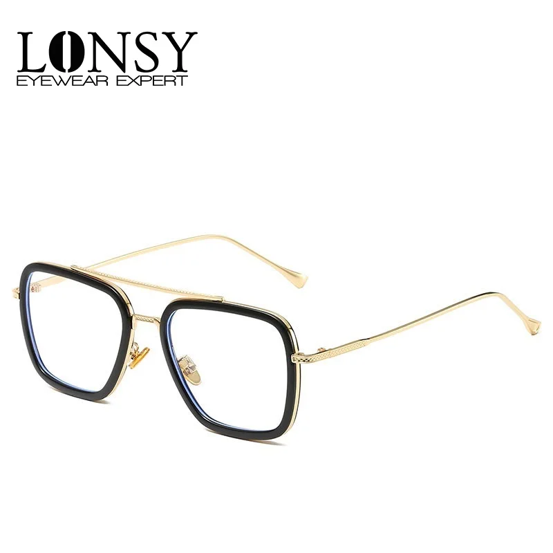 

Классические большие женские и мужские очки LONSY для близорукости Роскошные брендовые Ретро готовые очки для коррекции зрения квадратные с ...