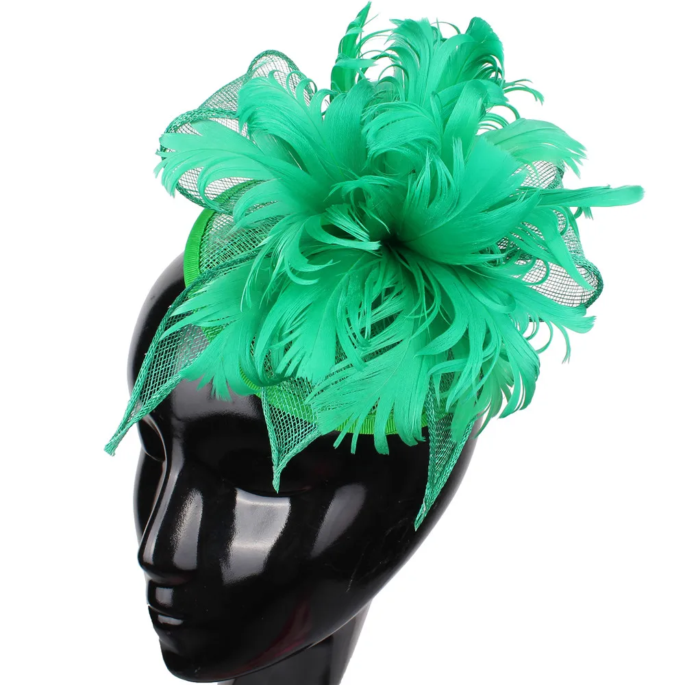 Красные шляпы sinamay millinery перьевые Цветочные вуалетки для вечеринок свадебные