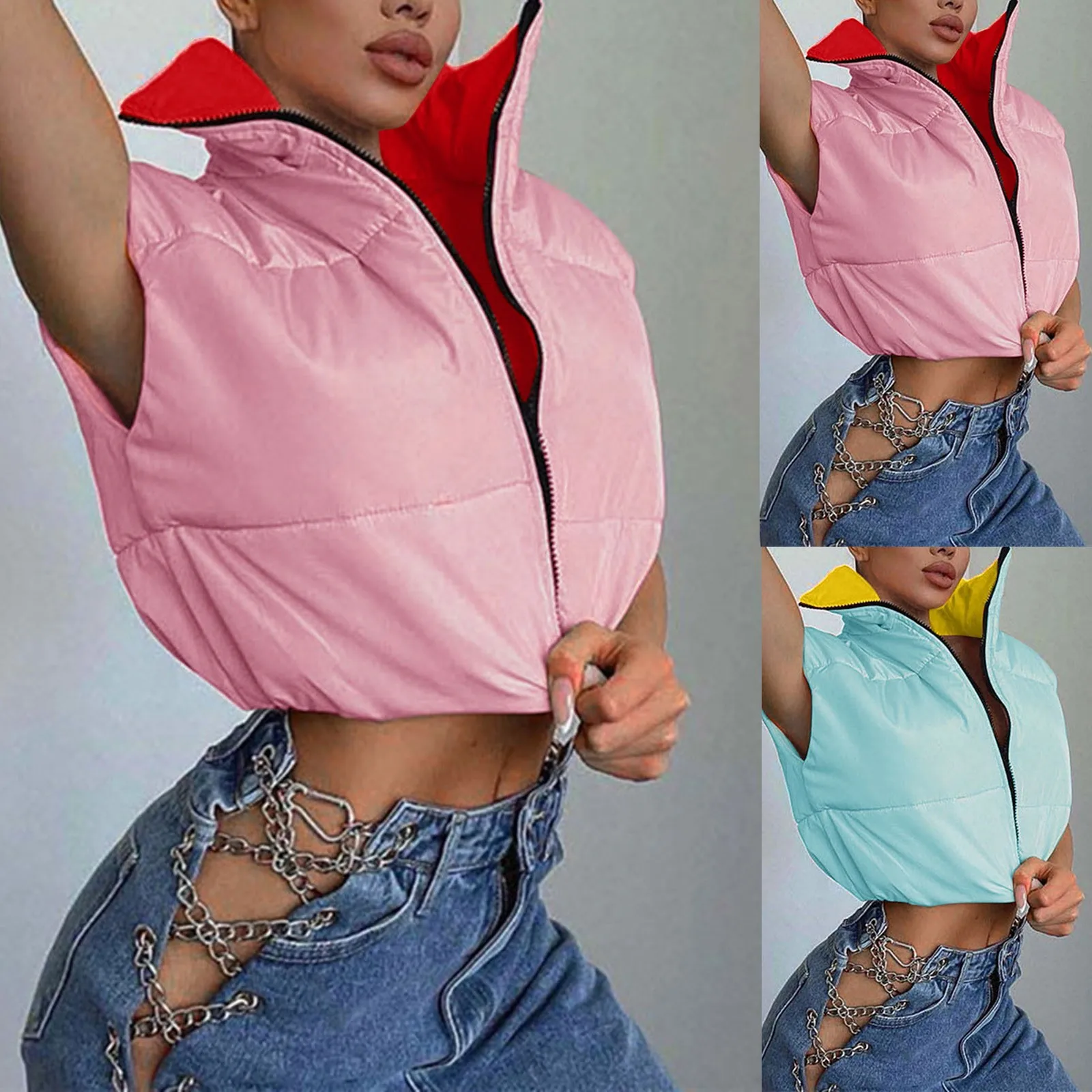 Women's Winter Solid Short Warm Vest Stand-up Collar Sleeveless Coat Jacket
Women's Winter Solid Short Warm Vest Stand-up Collar Sleeveless Coat Jacket