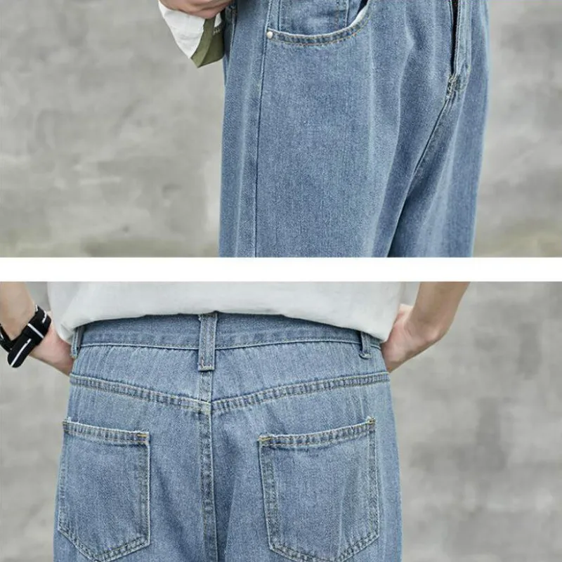 Oversize S-5XL Men Straight Jeans High Quality Basic Loose All-match Button Fly Blue Denim Trousers Students Full-length Washed
Oversize S-5XL Men Straight Jeans High Quality Basic Loose All-match Button Fly Blue Denim Trousers Students Full-length Washed