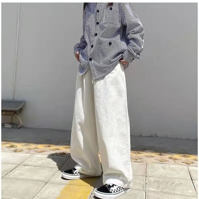 Korean Streetwear Men Wide Leg Pants Solid Color Cotton Man Oversized Trousers Harajuku Male Casual Straight Pants
Korean Streetwear Men Wide Leg Pants Solid Color Cotton Man Oversized Trousers Harajuku Male Casual Straight Pants