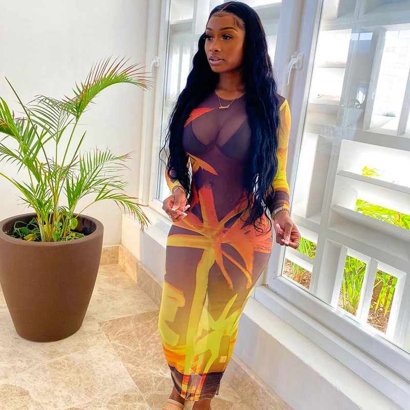 CuteNOVA Sexy Mesh Patchwork Design Long Bodycon Dresses Women Summer Club Party Night Wear See-Through Maxi Dresses Female 
CuteNOVA Sexy Mesh Patchwork Design Long Bodycon Dresses Women Summer Club Party Night Wear See-Through Maxi Dresses Female