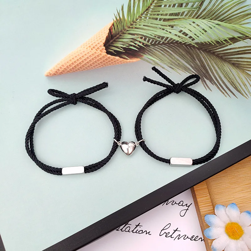 Romantic Love Rubber Band Rope Stainless Steel Love Magnet Attracts Lovers Bracelet A Pair of Men and Women Hand Rope Jewelry
Romantic Love Rubber Band Rope Stainless Steel Love Magnet Attracts Lovers Bracelet A Pair of Men and Women Hand Rope Jewelry