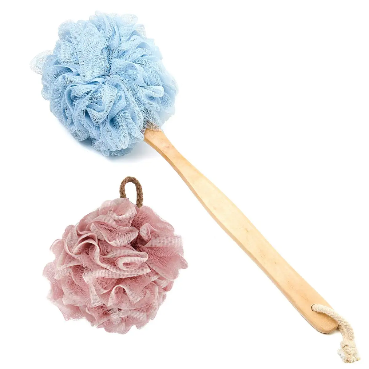 Shower Loofah, Bath Sponge Set Includes 1 Long Handled Back Scrubber 1 Shower Brush for Women & Men Body, Face and Spa Washing
Shower Loofah, Bath Sponge Set Includes 1 Long Handled Back Scrubber 1 Shower Brush for Women & Men Body, Face and Spa Washing