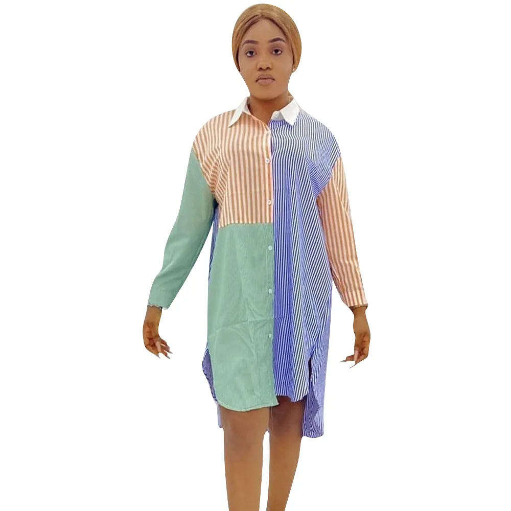 Casual Women Office Mini Dress Long Sleeve Female Robe Loose Irregular Vestidos Women Patchwork Single Breasted Shirt Dress
Casual Women Office Mini Dress Long Sleeve Female Robe Loose Irregular Vestidos Women Patchwork Single Breasted Shirt Dress