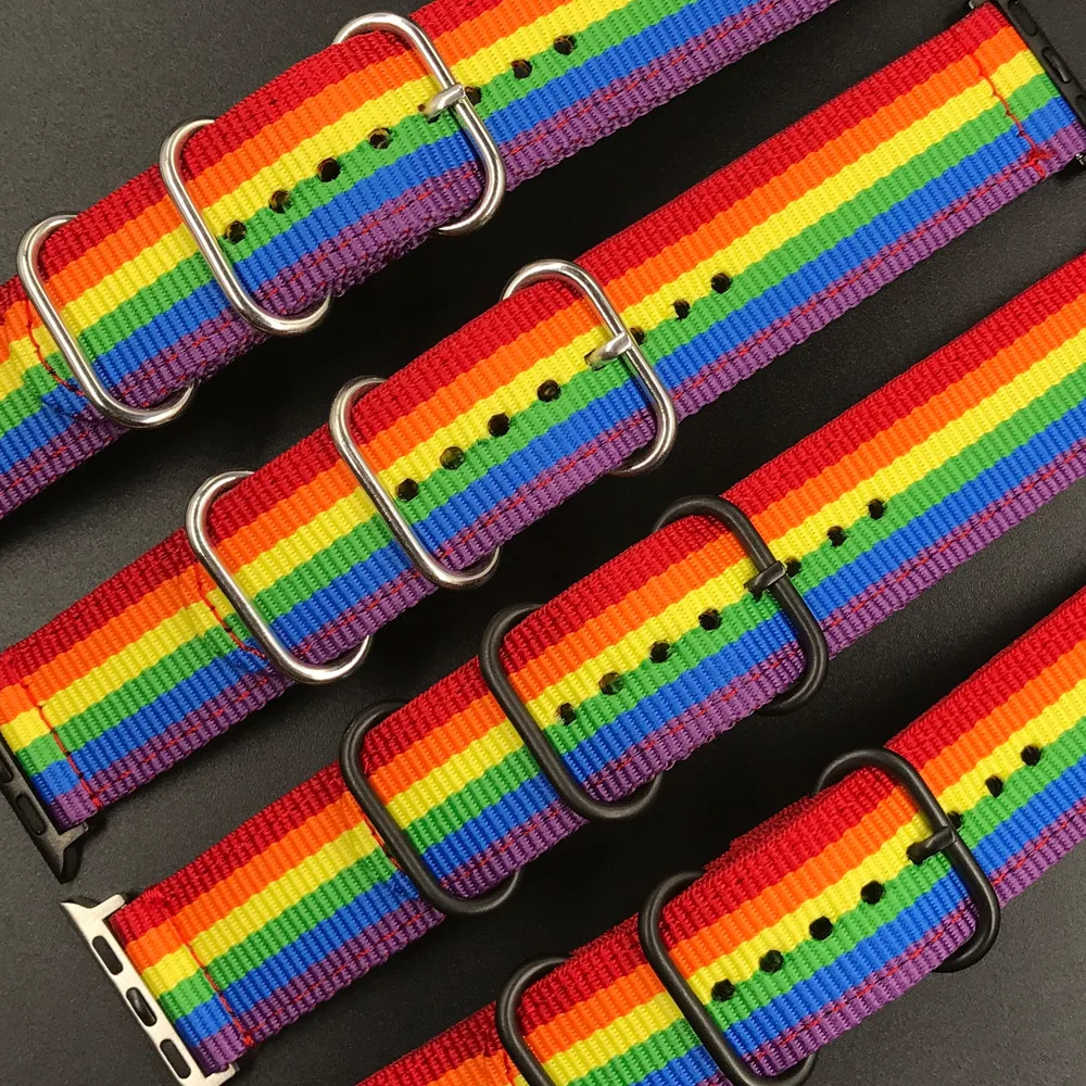 Rainbow Nylon Strap For Apple Watch Band 38mm 42mm 40/44mm Strap for iwatch Series 6 SE 5 4 3 Sport Bracelet Watchband Wristband
Rainbow Nylon Strap For Apple Watch Band 38mm 42mm 40/44mm Strap for iwatch Series 6 SE 5 4 3 Sport Bracelet Watchband Wristband