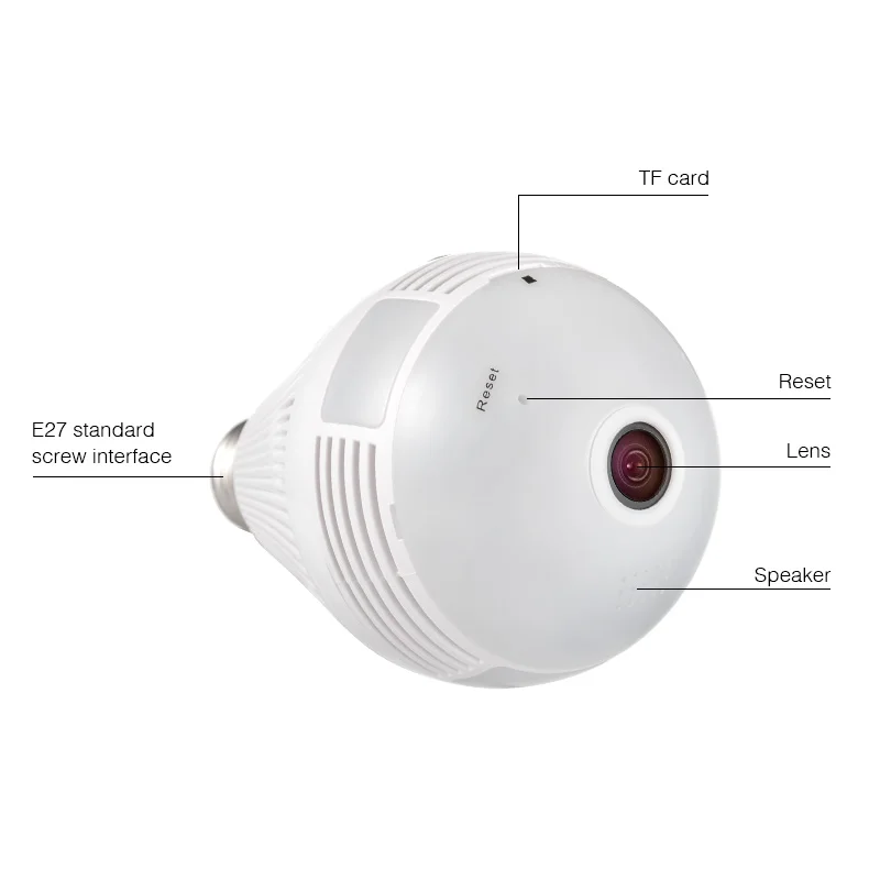 Светодиодный светильник 960P Беспроводная панорамная Домашняя безопасность WiFi CCTV
