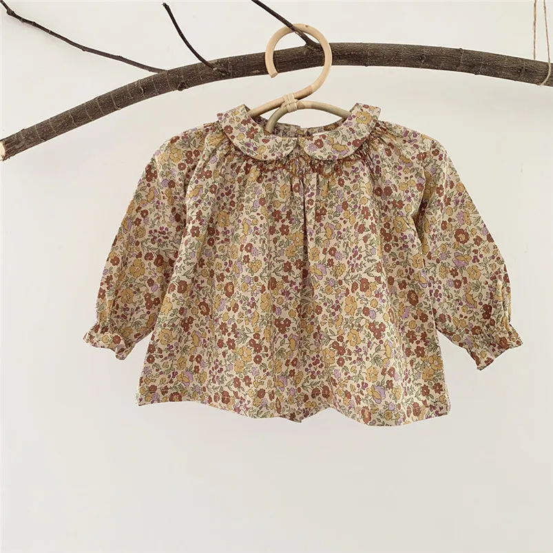 Vintage newborn baby girls blouse pumpkin color floral long sleeve petal collar shirt for girls tops children pullovers
Vintage newborn baby girls blouse pumpkin color floral long sleeve petal collar shirt for girls tops children pullovers