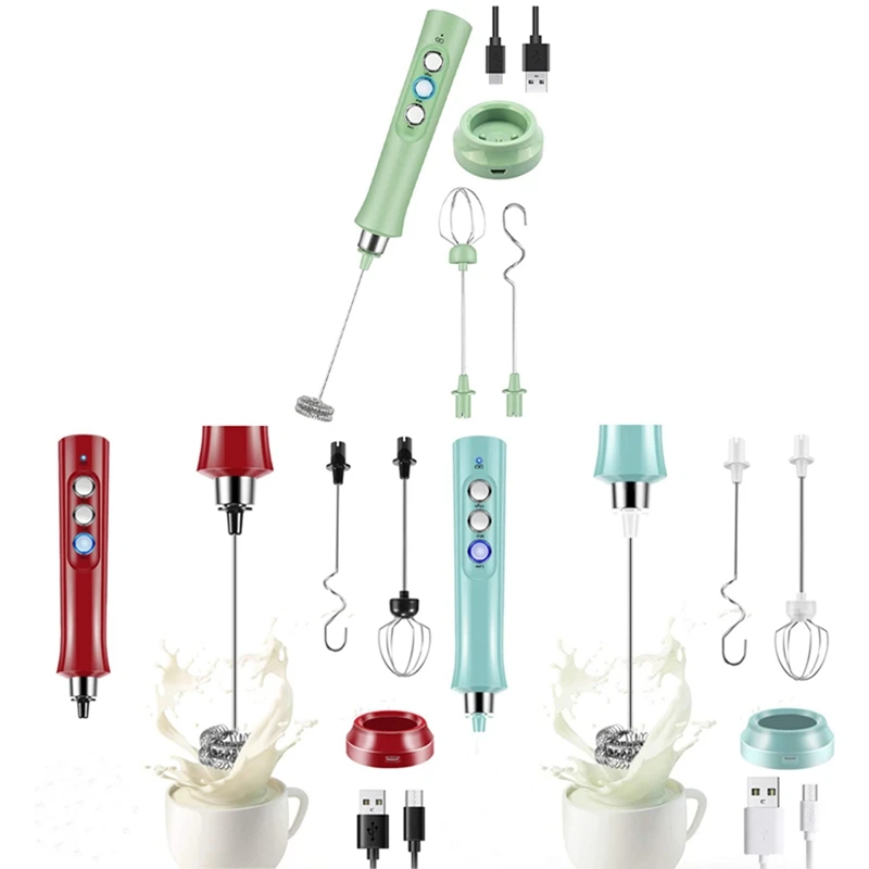 Milk Frother, Rechargeable Milk Frother Electric 3 Speeds Milk Frother Handheld for Coffee, Chocolate
Milk Frother, Rechargeable Milk Frother Electric 3 Speeds Milk Frother Handheld for Coffee, Chocolate