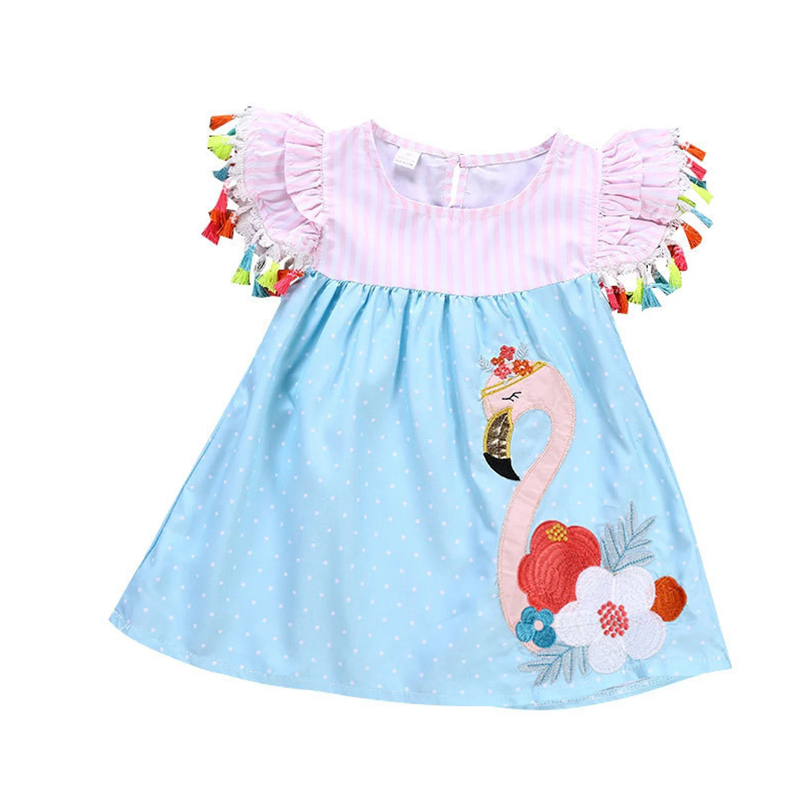 Summer Baby Girls Dresses Cute Flamingo Print Striped Princess Dress Kids Party Casual Dress Sundress Toddler Clothes 2-10 Years
Summer Baby Girls Dresses Cute Flamingo Print Striped Princess Dress Kids Party Casual Dress Sundress Toddler Clothes 2-10 Years